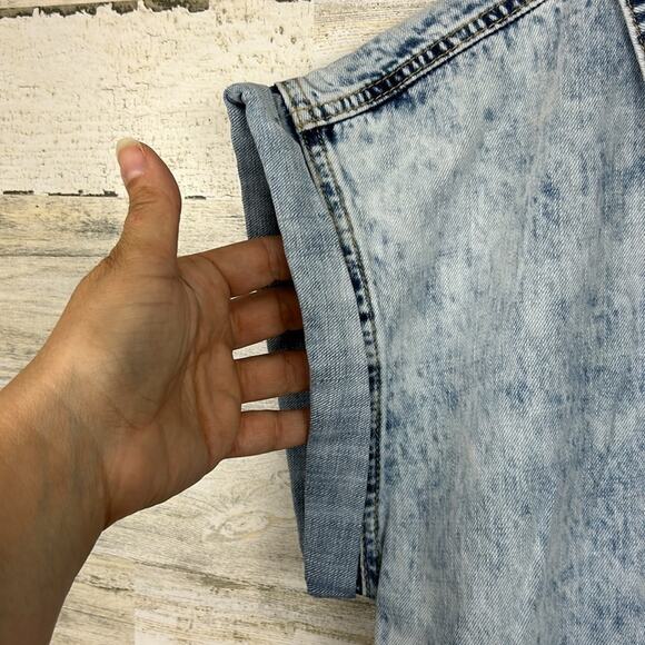 Blank NYC womens extra small button boho Denim shorts romper new elastic waist - Picture 5 of 10